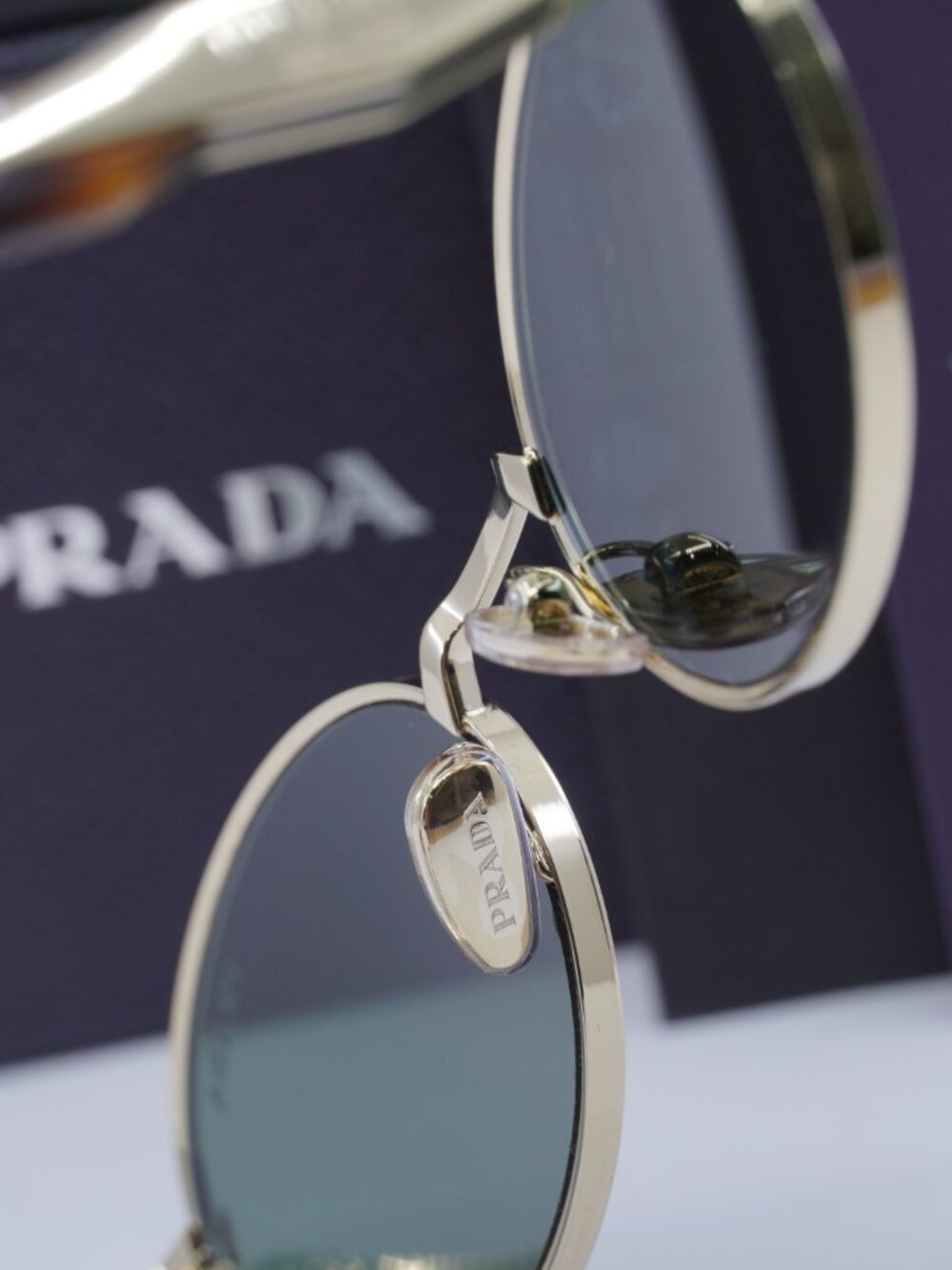Prada PR65ZS ZVN70L Oval Sunglasses – Pale Gold\Dark Green - Picture 9 of 13